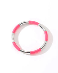 Colourful Enamel Stacking Bracelet Collection in Gold & Silver