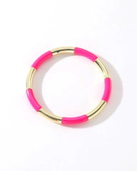 Colourful Enamel Stacking Bracelet Collection in Gold & Silver