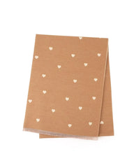 PRE SALE ARRIVING 12 JUNE Reversible Holly Heart Winter Scarf – Caramel Heart Print