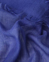 Cobalt blue solid block colour lightweight scarf