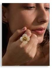Willa Pink Flower Adjustable Ring