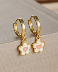 Blossom Flower Delicate Hoop Earrings