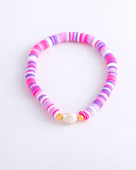 bright bracelet, fun bracelet, pearl bracelet, pretty bracelet, young girls bracelet, stackable bracelet
