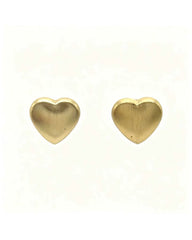 Matte gold heart stud earrings with a chocolate-box heart design