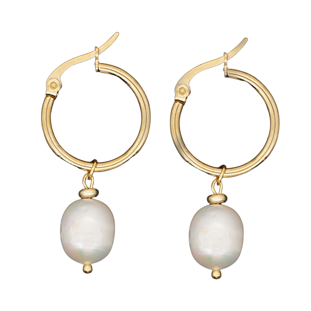 Josie Freshwater Pearl Earrings Gold